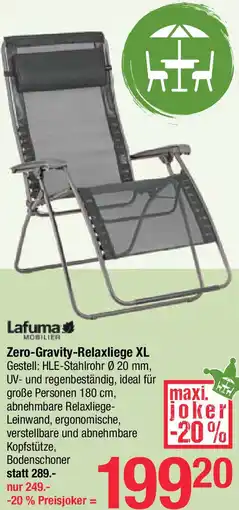 Maximarkt Zero-Gravity-Relaxliege XL Angebot