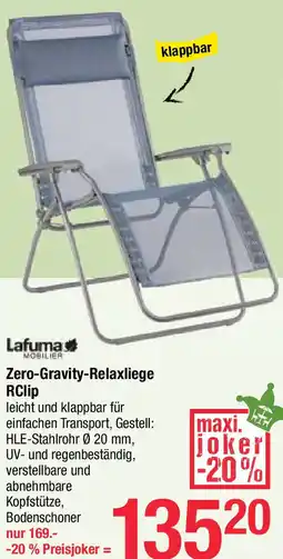 Maximarkt Zero-Gravity-Relaxliege RClip Angebot