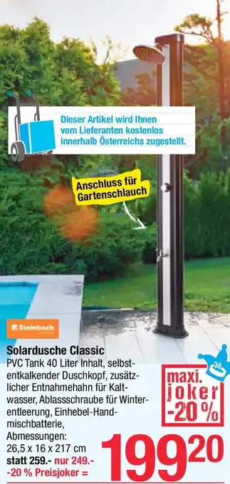 Maximarkt Solardusche Classic Angebot