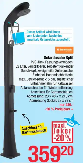 Maximarkt Solardusche Split Angebot