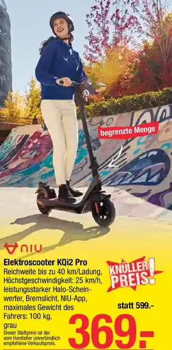 Maximarkt Elektroscooter KQi2 Pro Angebot