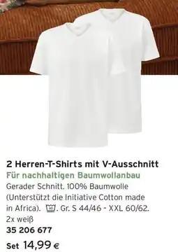 Tchibo Eduscho 2 Herren-T-Shirts mit V-Ausschnitt Angebot
