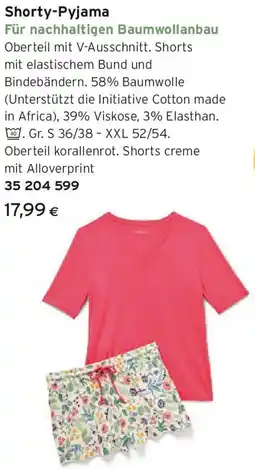 Tchibo Eduscho Shorty-Pyjama Angebot