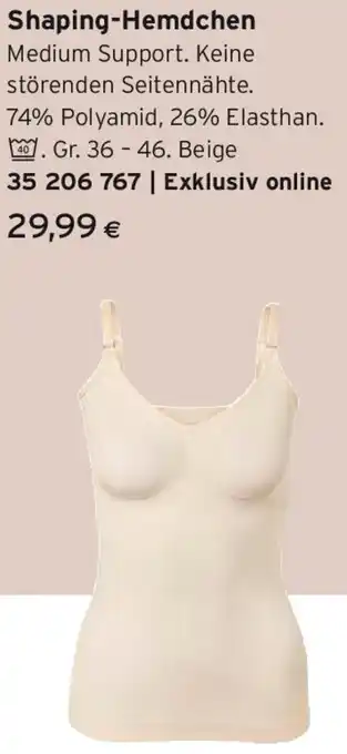 Tchibo Eduscho Shaping-Hemdchen Angebot