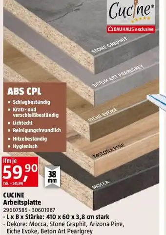 Bauhaus Cucine arbeitsplatte Angebot
