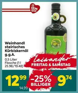 Billa Weinhandl steirisches Kürbiskernöl g.g.A Angebot