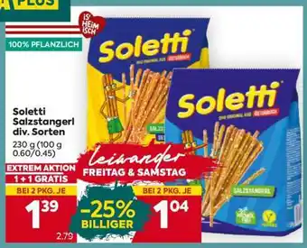 Billa Soletti Salzstangerl div. Sorten Angebot