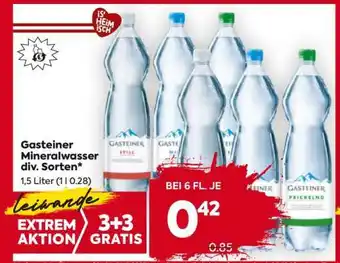 Billa Gasteiner Mineralwasser div. Sorten Angebot