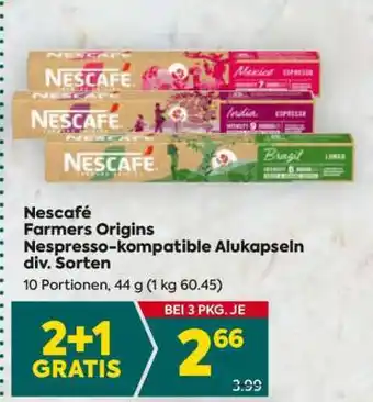 Billa Nescafé Farmers Origins Nespresso-kompatible Alukapseln div. Sorten Angebot