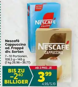 Billa Nescafé Cappuccino od. Frappé div. Sorten Angebot