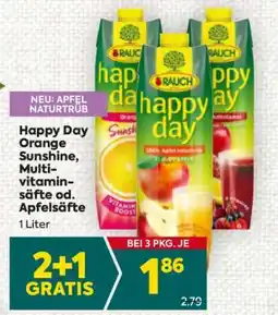Billa Happy Day Orange Sunshine, Multivitaminsäfte od. Apfelsäfte Angebot