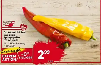 Billa Da komm’ ich her! knackige Spitzpaprika rot od. gelb Angebot