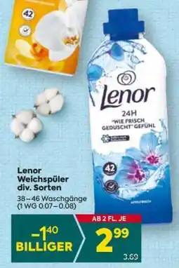 Billa Lenor Weichspüler div. Sorten Angebot