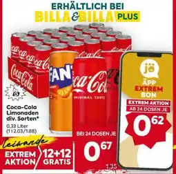 Billa Coca-Cola Limonaden div. Sorten Angebot