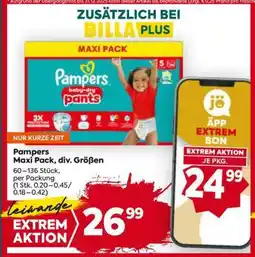 Billa Pampers Maxi Pack, div. Größen Angebot
