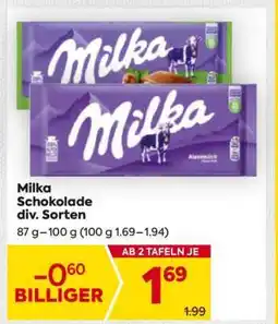 Billa Milka Schokolade div. Sorten Angebot