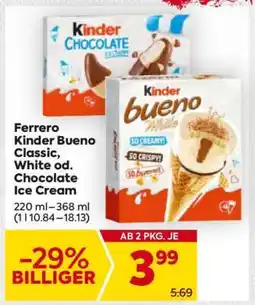 Billa Ferrero Kinder Bueno Classic, White od. Chocolate Ice Cream Angebot