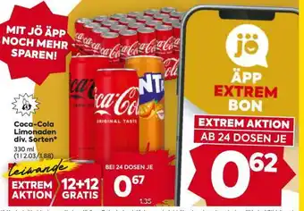 Billa Coca-Cola Limonaden div. Sorten Angebot