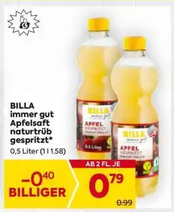 Billa BILLA immer gut Apfelsaft naturtrüb gespritzt Angebot