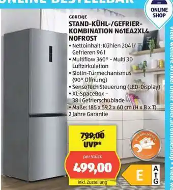 Hofer STAND-KÜHL-/GEFRIER-KOMBINATION N61EA2XL4 NOFROST Angebot