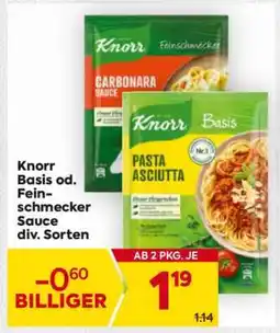 Billa Knorr Basis od. Feinschmecker-Sauce div. Sorten Angebot