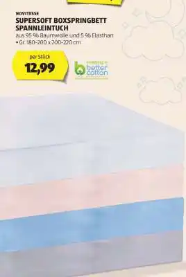 Hofer NOVITESSE SUPERSOFT BOXSPRINGBETT SPANNLEINTUCH Angebot