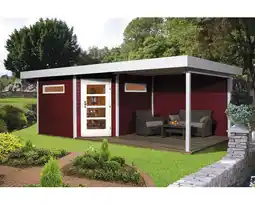 Hornbach Lounge Haus weka Davos mit Fußboden und Lounge 541 x 238 cm schwedischrot Angebot