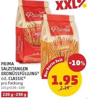 PENNY Prima salzstangen erdnüssfüllung* od. classic Angebot