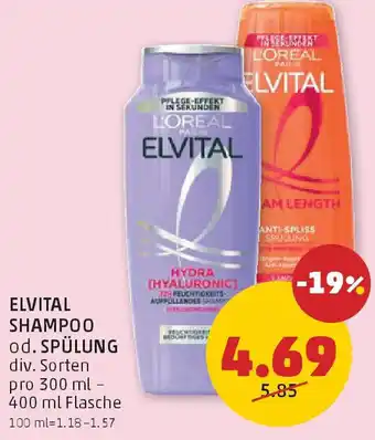 PENNY Elvital shampoo od. spülung Angebot