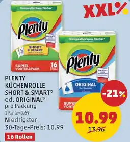 PENNY Plenty küchenrolle short & smart od. original Angebot