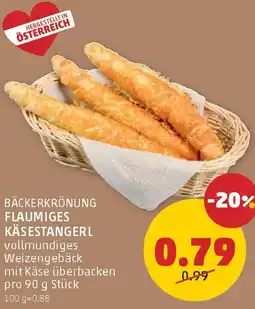 PENNY Bäckerkrönung flaumiges käsestangerl Angebot