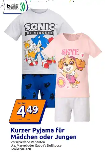 Action Kurzer Pyjama für Mädchen oder Jungen Angebot