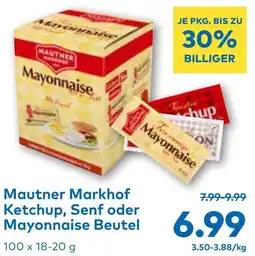 T&G Mautner Markhof Ketchup, Senf oder Mayonnaise Beutel Angebot