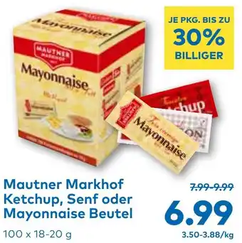 T&G Mautner Markhof Ketchup, Senf oder Mayonnaise Beutel Angebot