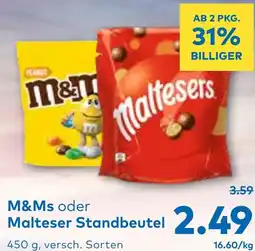 T&G M&Ms oder Malteser Standbeutel Angebot