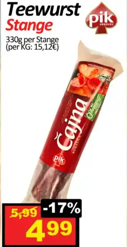 Wurstico Teewurst Stange Angebot