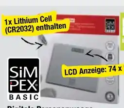 Maximarkt Simpex Basic Glas-Personenwaage Angebot