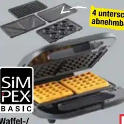 Maximarkt Simpex Basic Waffel-Sandwichtoaster 4-in-1 Angebot