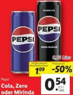 Lidl Cola, Zero oder Mirinda Angebot
