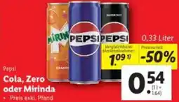 Lidl Cola, Zero oder Mirinda Angebot