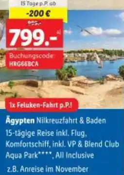Lidl Ägypten Nilkreuzfahrt & Baden Angebot