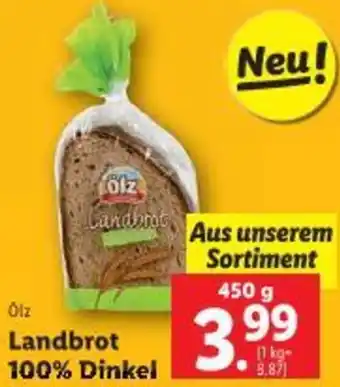 Lidl Landbrot 100% Dinkel Angebot