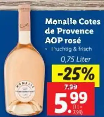 Lidl Monalie Cotes de Provence 0,75 Liter Angebot
