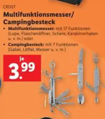 Lidl Multifunktionsmesser/ Campingbesteck Angebot
