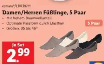 Lidl Damen/Herren Füßlinge Angebot