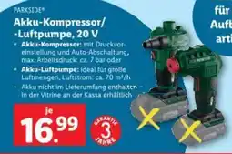 Lidl Akku-Kompressor/ -Luftpumpe, 20 V Angebot