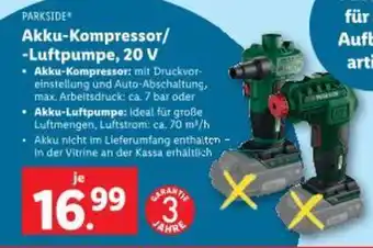Lidl Akku-Kompressor/ -Luftpumpe, 20 V Angebot