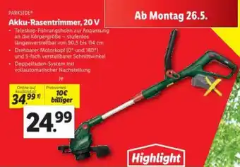 Lidl Akku-Rasentrimmer, 20 V Angebot