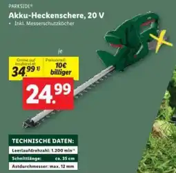 Lidl Akku-Heckenschere, 20 V Angebot