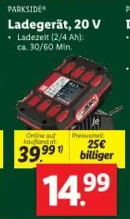 Lidl Ladegerät, 20 V Angebot